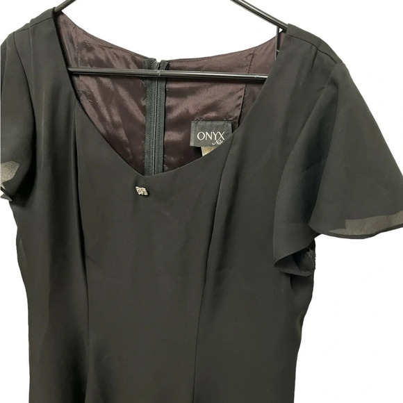 Vintage Onyx black mini sleek dress - Picture 2 of 3